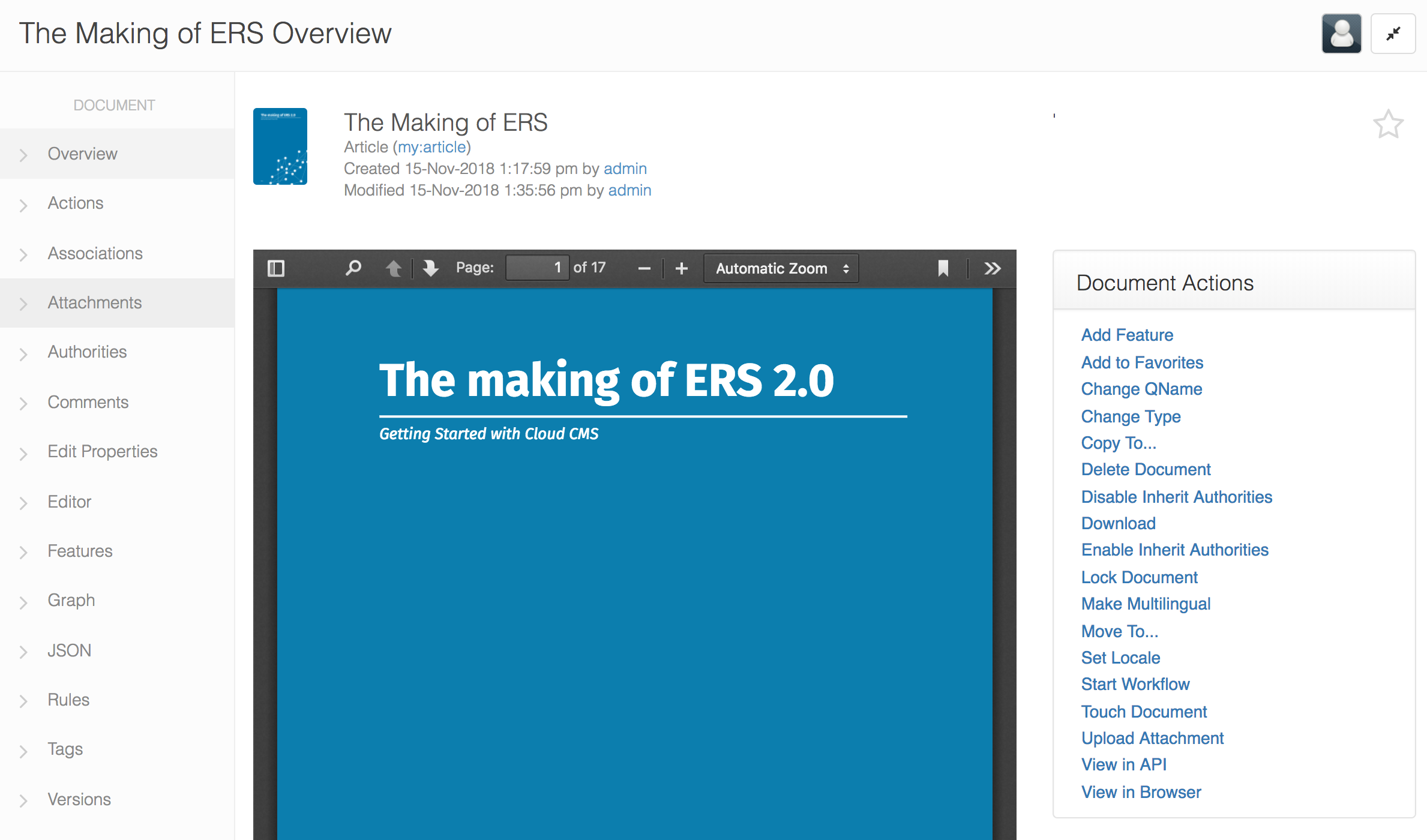 Content Instance Overview