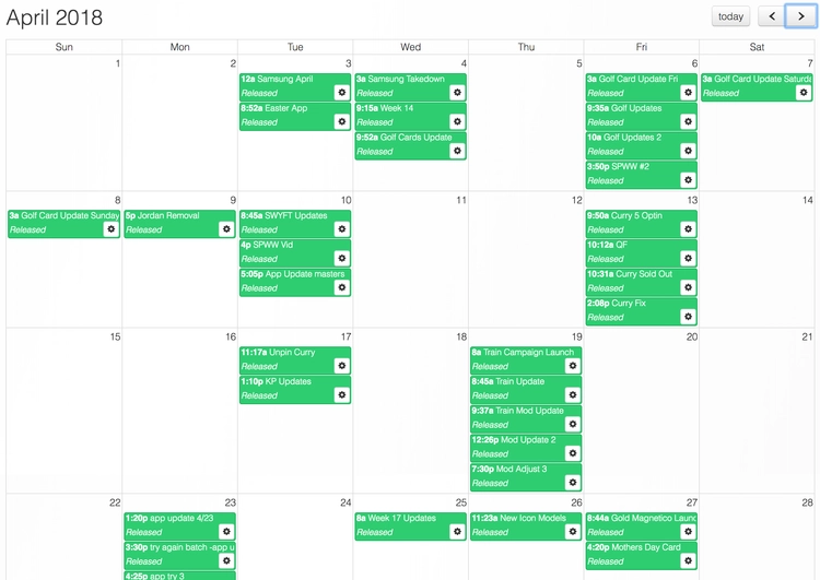 Schedule current releases of your content for future dates