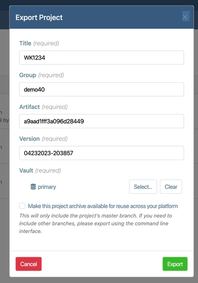 Project Export